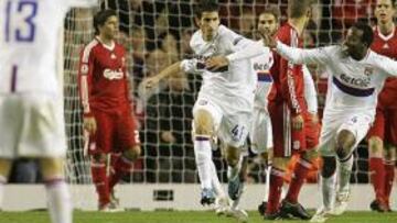 <b>AL FINAL.</b> El Lyon ganó en Liverpool con un gol en el tiempo añadido.