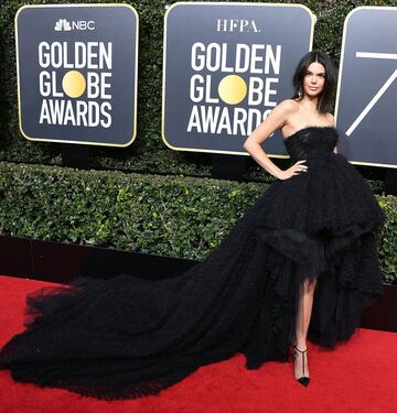 Kendall Jenner tambi¨¦n se uni¨® a la causa del negro en los Globos de Oro.