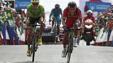 Darwin Atapuma, segundo en la etapa de San Andr&eacute;s de Teixido por delante de Ben King, es el nuevo maillot rojo.