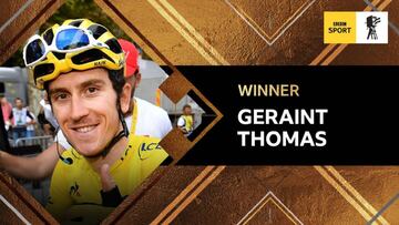 El ciclista gal&eacute;s del Sky Geraint Thomas, ganador del premio al deportista del a&ntilde;o de la BBC 2018.