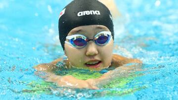 BUDAPEST, HUNGARY - JUNE 16: Sua Moon of Team South Korea swims during a training session ahead of the Budapest 2022 FINA World Championships at Duna Arena on June 16, 2022 in Budapest, Hungary. (Photo by Dean Mouhtaropoulos/Getty Images)