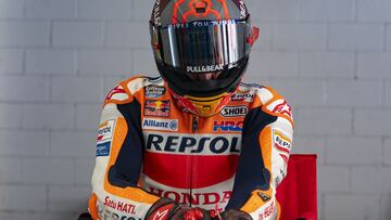 Márquez durante un 'shooting' con el Repsol Honda.