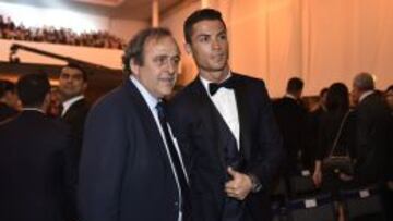 Cristiano junto a Platini en la Gala del Bal&oacute;n de Oro