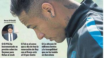 Prensa de Barcelona: alarma Neymar, el PSG va en serio
