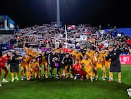 El Albacete celebró el pase a la siguiente ronda de Copa.
