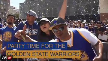 Golden State Warriors parade their championship trophy