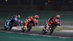 MotoGP - Qatar Grand Prix - Losail International Circuit, Lusail, Qatar - March 10, 2019   Mission Winnow Ducati&#039;s Andrea Dovizioso, Repsol Honda Team&#039;s Marc Marquez and Team SUZUKI ECSTAR&#039;s Alex Rins during the race   REUTERS/Ibraheem Al Omari