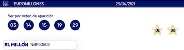 Euromillones: comprobar los resultados del sorteo de hoy, viernes 23 de abril