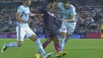 El Celta protestó el penalti del 3-2 y el Barça reclamó otro
