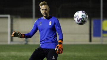 Aarón Escandell durante un entrenamiento.