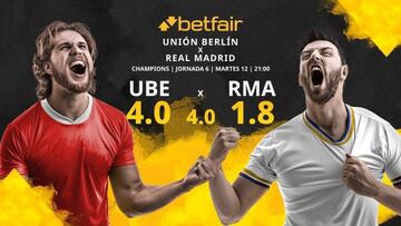 FC Unión Berlín vs. Real Madrid CF: horario, TV, estadísticas, clasificación y pronósticos