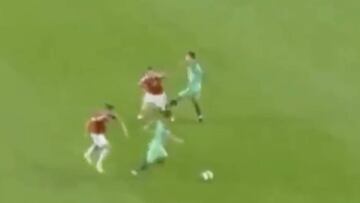 Cristiano montó el lío en Hungría: cruce de cables y patada al rival