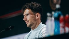 Leon Goretzka, jugador del Bayern de M&uacute;nich y la selecci&oacute;n alemana, comparece en la rueda de prensa previa al partido entre Alemania y Hungr&iacute;a.