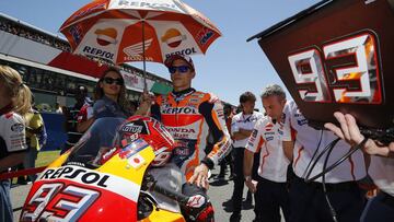 Márquez, en la parrilla de salida de Mugello.
