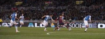 0-1. Messi anota el primer tanto.