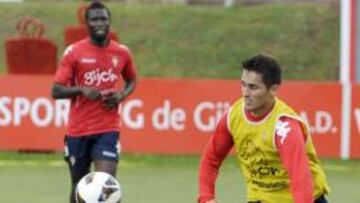 <b>LISTO. </b>Vieira se entrena para cuando llegue su debut en El Molinón.