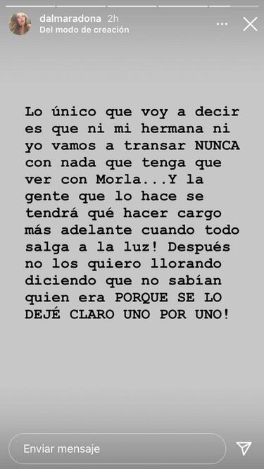 Dalma Maradona, otra vez contra Matías Morla por la relación de Luque con Diego