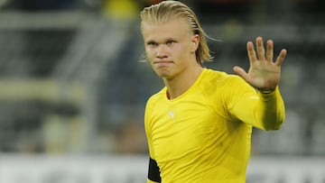 Soccer Football - DFL Super Cup - Borussia Dortmund v Bayern Munich - Signal Iduna Park, Dortmund, Germany - August 17, 2021 Borussia Dortmund&#039;s Erling Braut Haaland after the match REUTERS/Leon Kuegeler DFL regulations prohibit any use of photograph