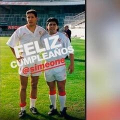 La felicitación 'sevillista' de Maradona al Cholo Simeone