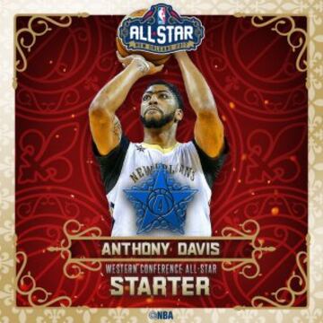 Anthony Davis (New Orleans Pelicans): representará a la franquicia en el All Star de su ciudad. Los New Orleans Pelicans tienen una fe inquebrantable en el pívot, que ha dado un salto cuantitativo en su media de puntos por partido. Tirador exquisito a media distancia, no le hace ascos ni a la zona ni a la línea de tres puntos. Su único lunar: las terribles campañas que pasa en un equipo que ha zozobrado en la parte media-baja del Oeste desde que llegó, aunque este curso el octavo puesto de la Conferencia está barato... ¿Llegará sus segundos Playoffs?