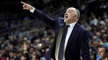 Pablo Laso, entrenador del Real Madrid, durante un partido.