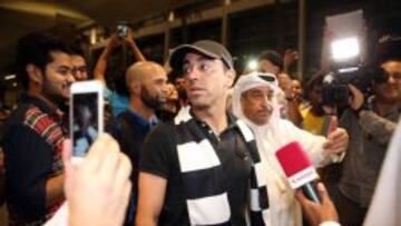 Xavi Hernandez, a su llegada a Doha.