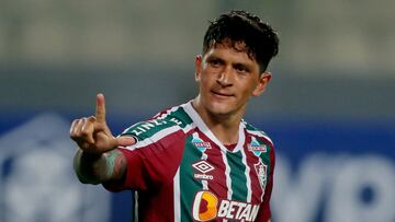 Soccer Football - Copa Libertadores - Group D - Sporting Cristal v Fluminense - Estadio Nacional, Lima, Peru - April 5, 2023 Fluminense's German Cano celebrates scoring their second goal REUTERS/Sebastian Castaneda