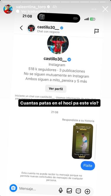 Valentina Toro sufre con la derrota de la U y le escribe esto a Nico Castillo: duro mensaje de la campeona chilena