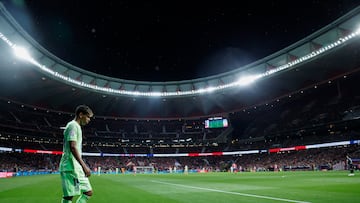 Lamine, saliendo del Metropolitano este miércoles.
