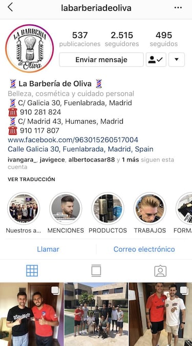 Álex Oliva, el barbero del Atlético