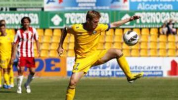 Dani Nieto, durante un partido con el Alcorcón.