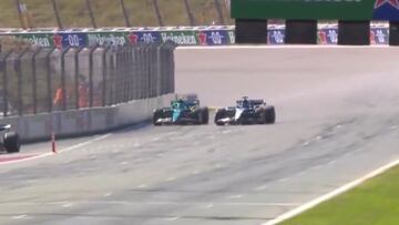 Alonso está a punto de tener un accidente terrible: la imprudencia de Russell fue mayúscula