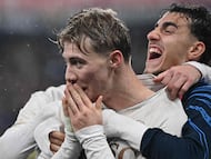 Hojlund celebra el gol de la victoria ante el Genoa.