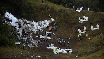 Imagen del accidente aéreo que costó la vida a prácticamente toda la plantilla del Chapecoense.