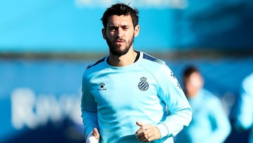 El argentino Facundo Ferreyra corre durante un entrenamiento del Espanyol.