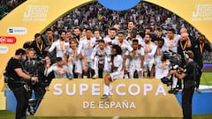 Los jugadores del Real Madrid celebraron as&iacute; el triunfo del Madrid en la Supercopa.