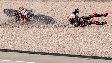 Caída de Bezzecchi en Alemania.