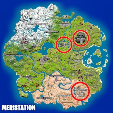 Debemos ir a cualquiera de estos puntos del mapa para comenzar la cadena de misiones