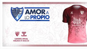 Segunda camiseta del Málaga 2022-23.