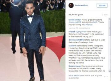 La intensa vida de Hamilton vista en sus redes sociales