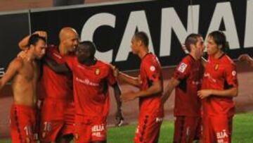 <b>ALEGRAÍA. </b>Los jugadores del Mallorca celebran uno de los goles conseguidos esta temporada.