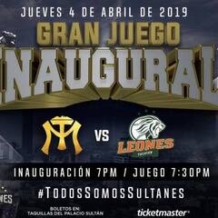 Sultanes - Leones en vivo: LMB, inicio de temporada 2019