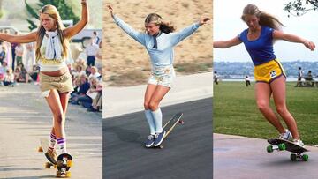 Ellen O'Neal, pionera del skate femenino en los 70's, patinando en 3 situaciones distintas cuando era joven.