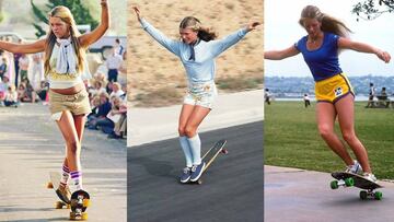 Ellen O&#039;Neal, pionera del skate femenino en los 70&#039;s, patinando en 3 situaciones distintas cuando era joven. 