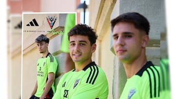 Córdoba, Illescas, Medrano y Pica lucen la segunda equipación del Mirandés para la nueva temporada.