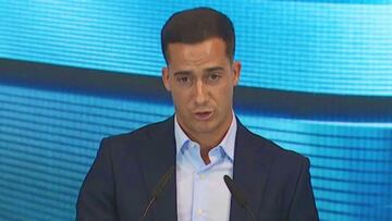Lucas Vázquez, en el acto de su despedida del club.