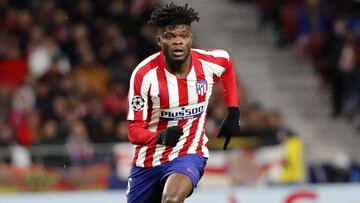 Thomas Partey durante un partido con el Atlético.