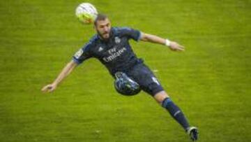 Karim Benzema durante el partido contra el Rayo Vallecano