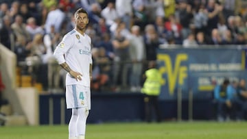 Sergio Ramos, durante el partido frente al Villarreal.