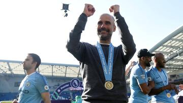 El entrenador español del Manchester City, Pep Guardiola, durante un partido.